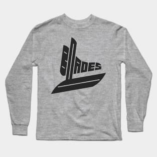 Blades Black Hockey Skate Logo Long Sleeve T-Shirt